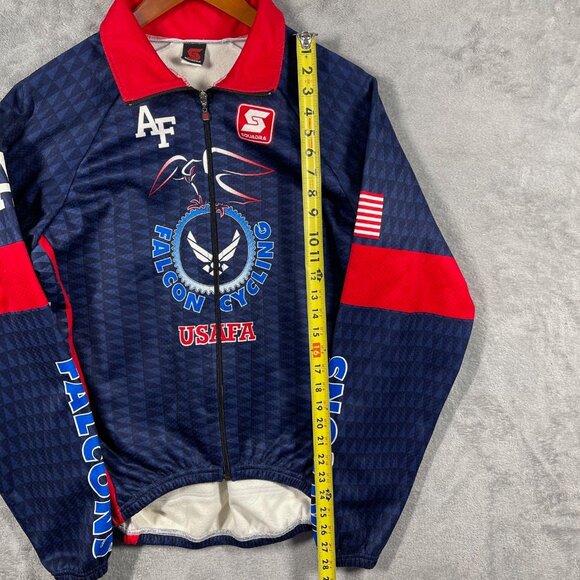 Cycling thermo jacket large squadra USAFA FALCON‎ CYCLING full zip back pockets - Picture 2 of 10
